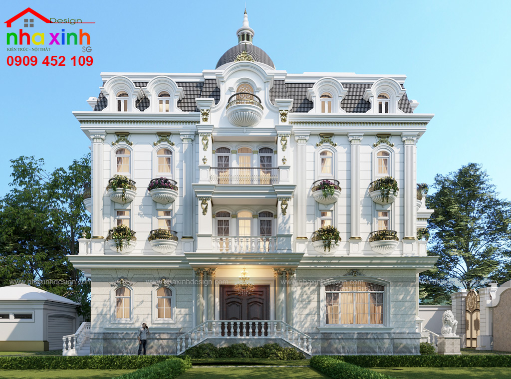 Mẫu Biệt Thự Cổ Điển Châu Âu Đẳng Cấp 15x19m | Cô Hiền | BT-102