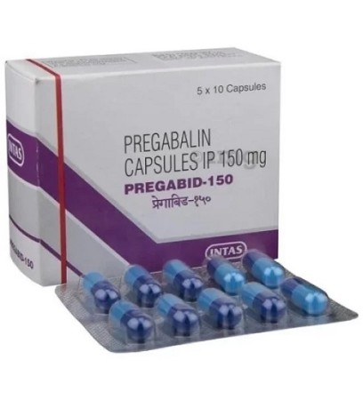 Pregabalin 150 mg Treats anxiety, epilepsy, neuropathic pain