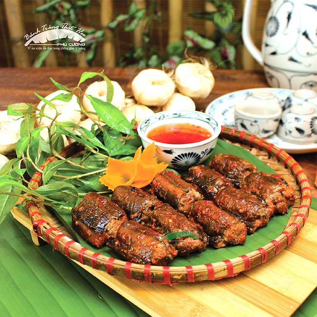Lươn nướng - Bánh tráng thịt heo Phú Cường