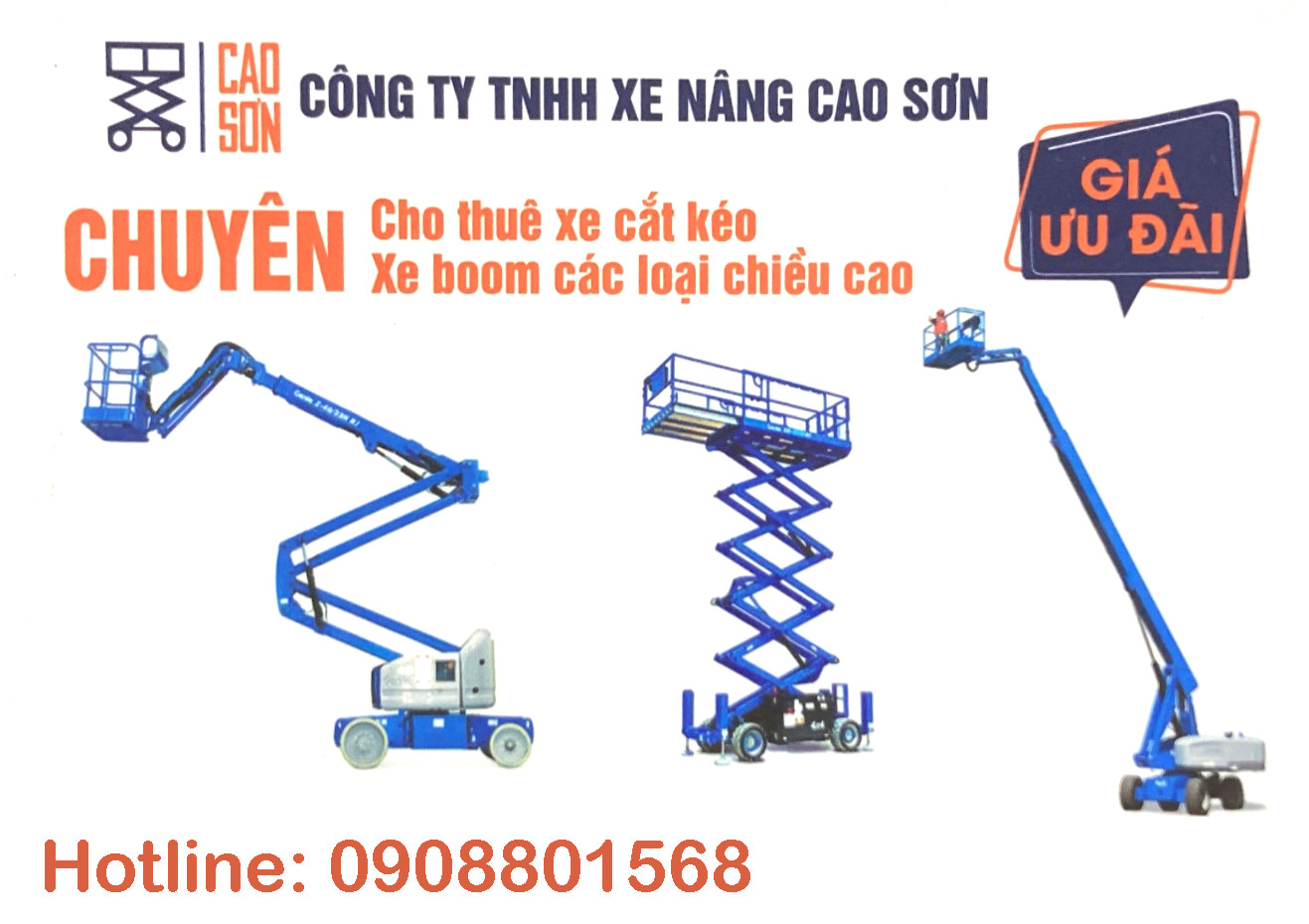 Bảng báo giá cho thuê xe nâng người giá rẻ 2022