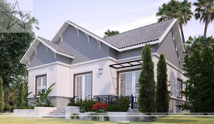 Mẫu nhà cấp 4 rộng 150m2 có cổng nhôm đúc đang được nhiều gia chủ quan tâm