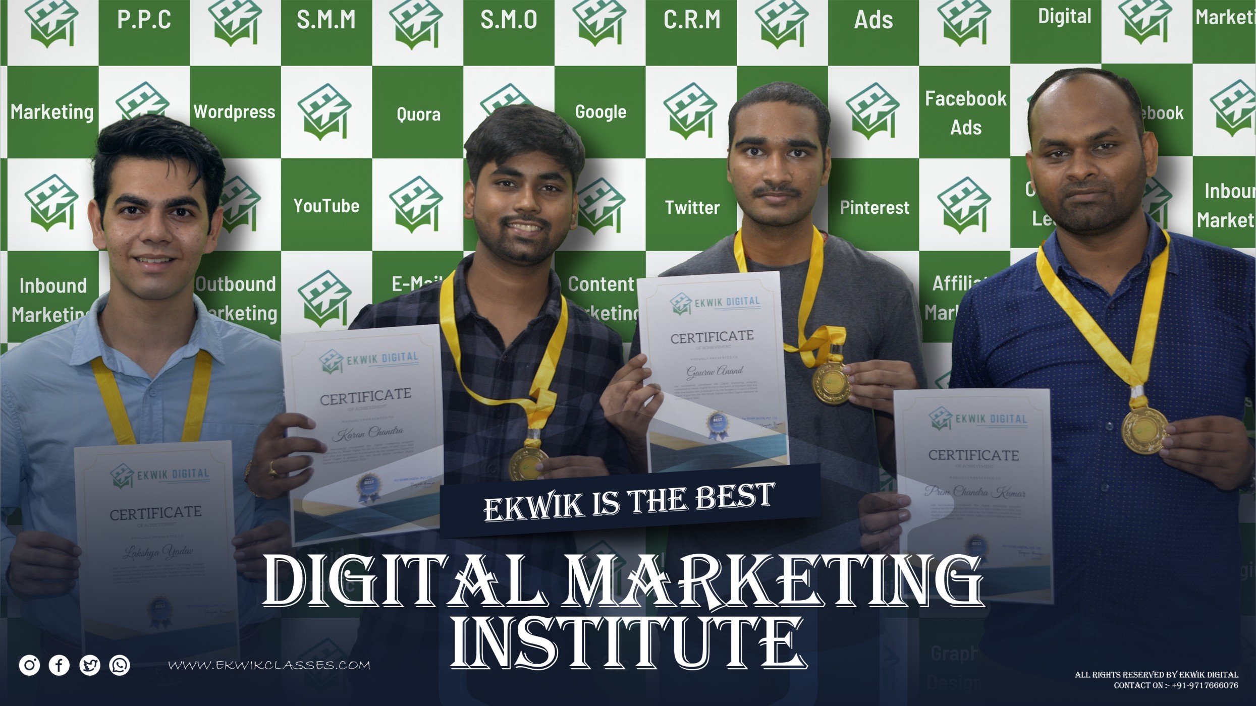 Ekwik is The Best Digital marketing institute in Delhi With 100% Placement