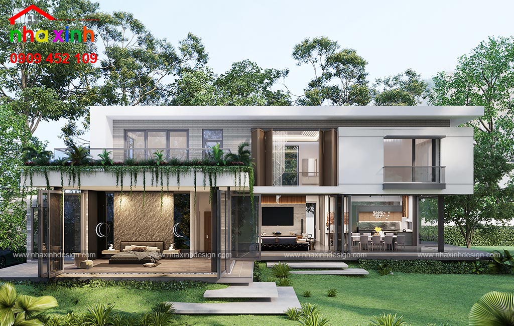 Biệt Thự Hiện Đại 2 Tầng Với Không Gian Xanh Mát Mắt | Anh Tính | BT-104