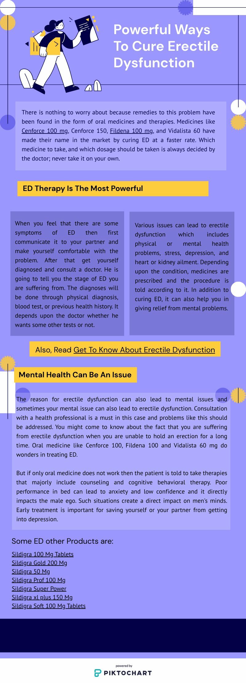 Powerful Ways To Cure Erectile Dysfunction | Piktochart Visual Editor