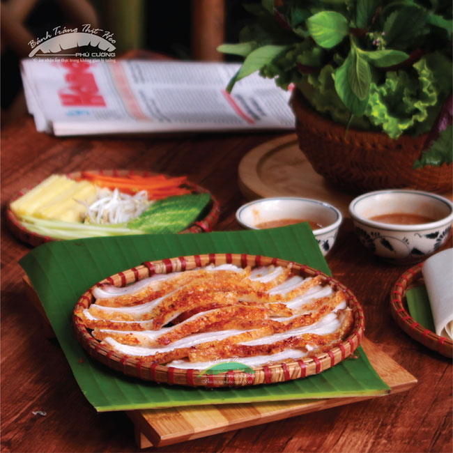 Bánh tráng thịt heo quay - Bánh tráng thịt heo Phú Cường