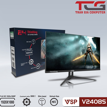 Màn hình VSP 24inch V2408S Slim Bezel (FHD/VA/Full viền) - Trần Gia Computer