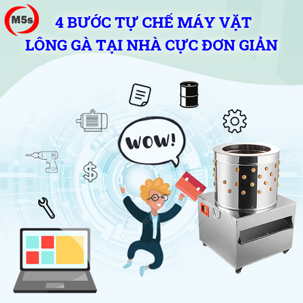 4 bước tự chế máy vặt lông gà tại nhà cực đơn giản