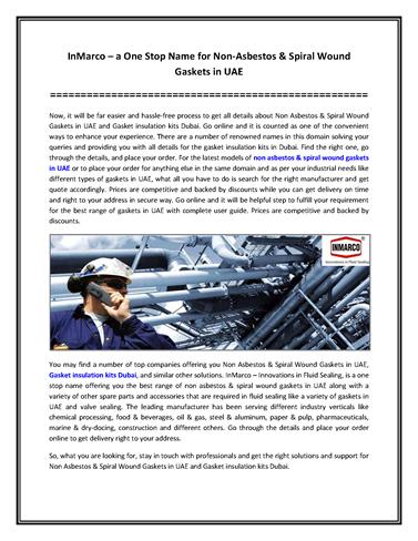 Inmarco – a One Stop Name for Non-Asbestos & Spiral Wound Gaskets .. |authorSTREAM
