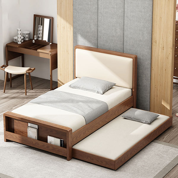 Mẫu giường ngủ gỗ tự nhiên thiết kế thông minh GHS-9069 | Gỗ Trang Trí