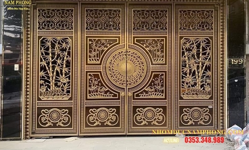 Nhôm đúc Nam Phong - Thiết kế, thi công mẫu cổng nhôm đúc 4 cánh đẹp | Kinh tế