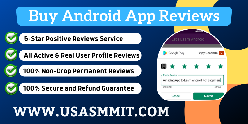 Buy Android App Reviews - Play store App 5 star Rating