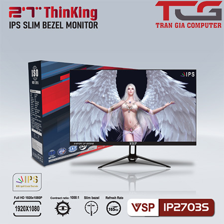 Màn hình VSP IP2703S 165Hz Esport Gaming New (27inch/Tràn Viền/FHD/IPS/5ms) - Trần Gia Computer