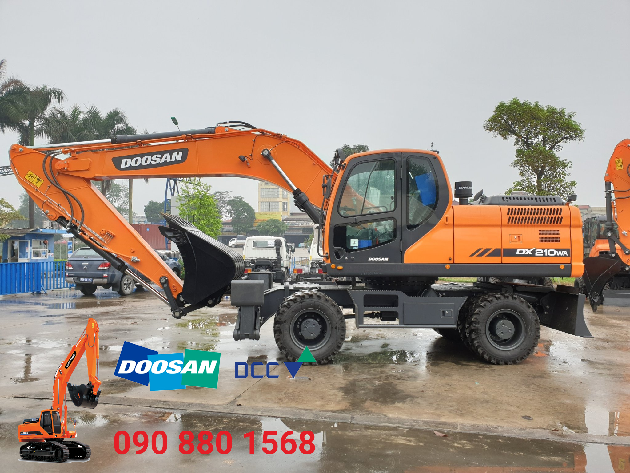 DCC Phân phối độc quyền - Máy xúc Doosan DX210WA bánh lốp