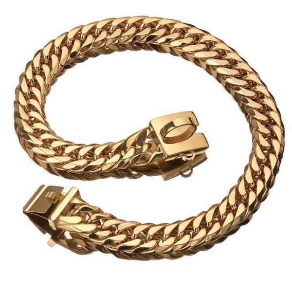 Cuban Link Dog Chain Gold Collar, Leash | Supreme Dog Garage