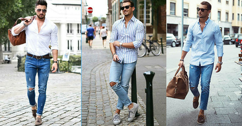 7 cách phối đồ nam quần jean áo sơ mi cực sang chảnh mà lại rất tinh tế