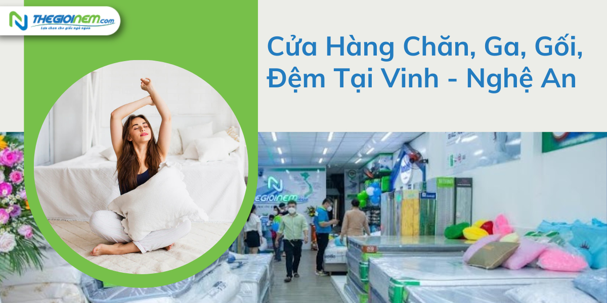 Cửa hàng chăn, ga, gối, đệm tại Vinh-Nghệ An | Nệm Cao Su Thiên Nhiên | Thegioinem.com