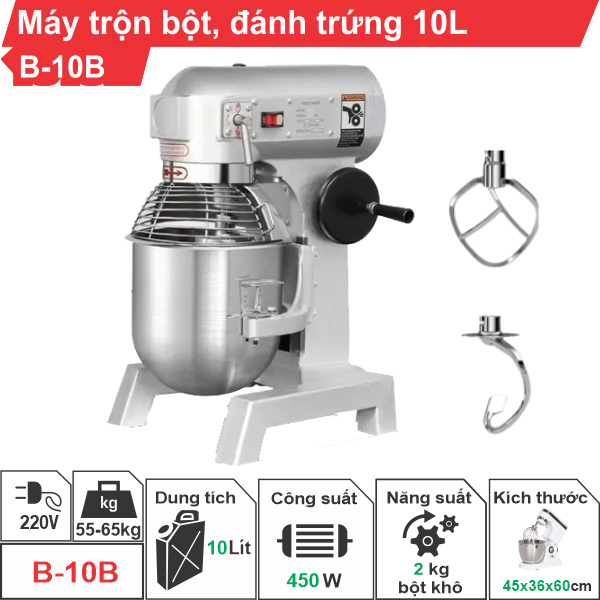 Máy trộn bột, đánh trứng 10 Lít công suất lớn, chất lượng