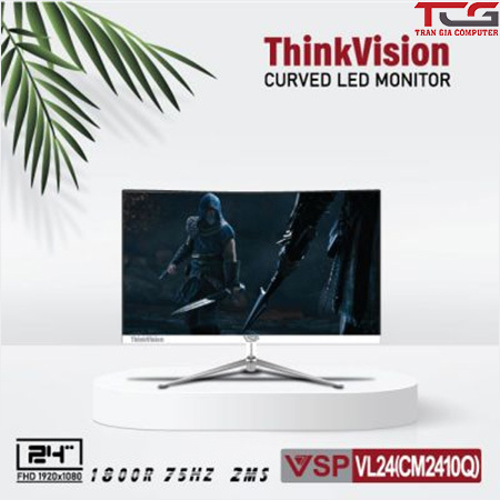 Màn hình VSP ThinkVision VL24 24inch Cong (FHD | PVA | 75Hz | Flat) - Trần Gia Computer