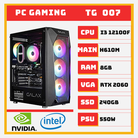 PC GAMING i3 12100F RTX 2060 | RAM 8GB | SSD 240GB - TGPCGMN007 - Trần Gia Computer