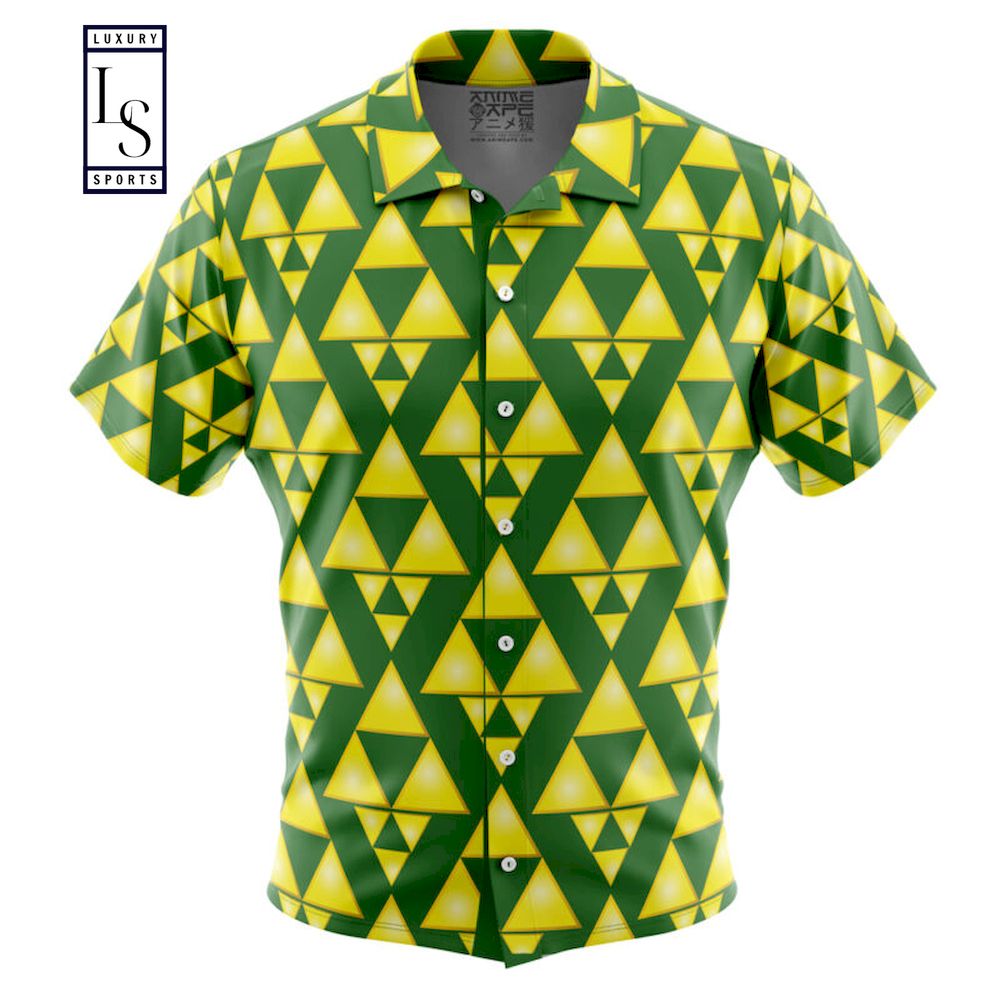 Tri Force The Legend of Zelda Button Up Hawaiian Shirt - Luxury & Sports Store