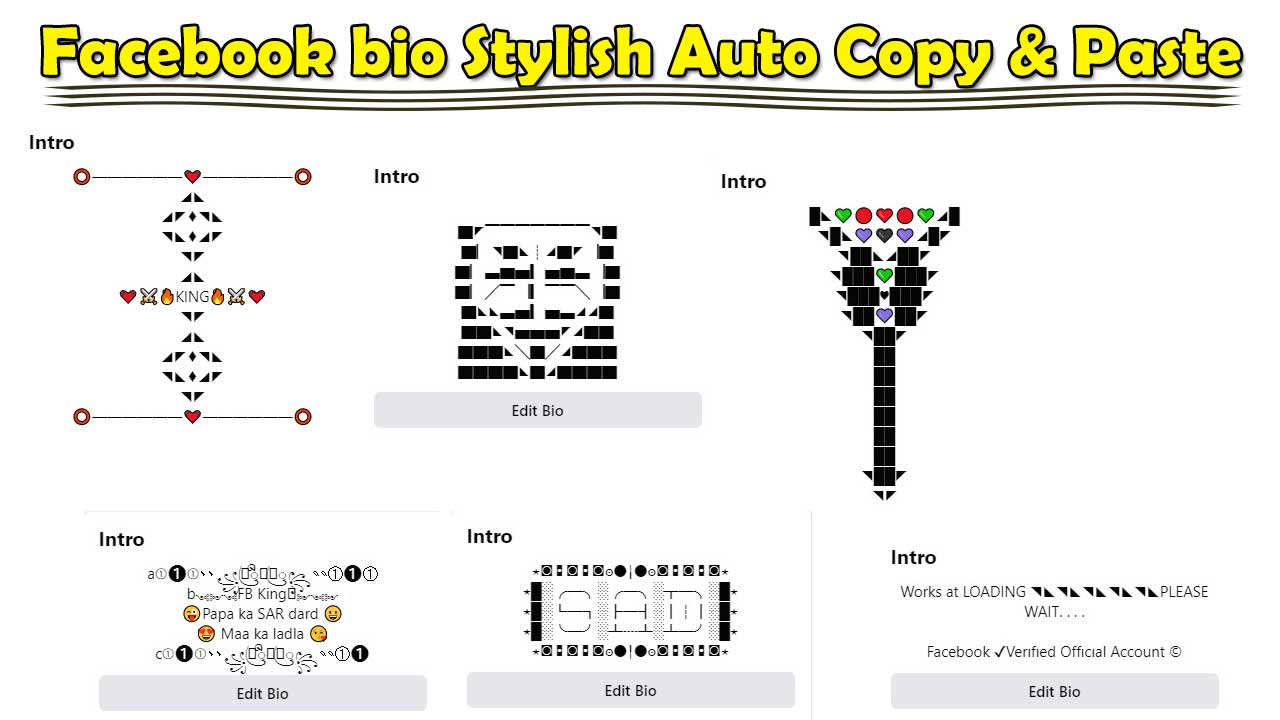 Best 1000+ Facebook bio Stylish Auto Copy & Paste [Updated]