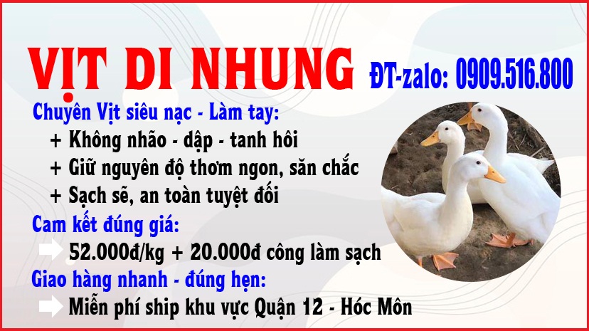 Vịt Di Nhung - Vịt siêu nạc làm tay