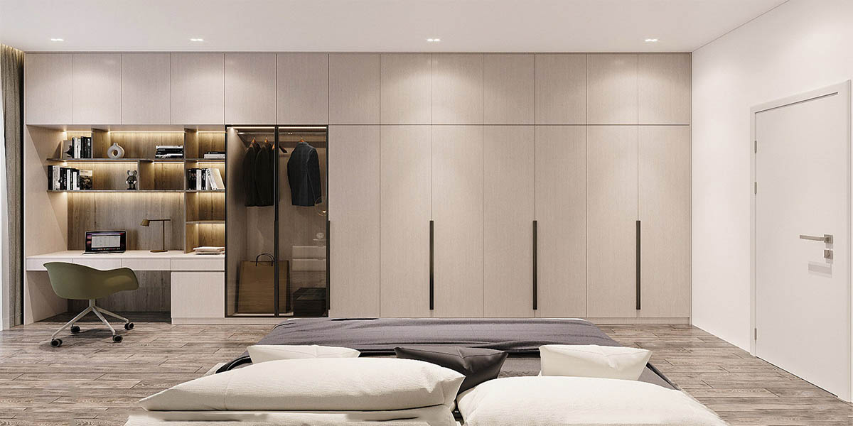 5 lý do nên sở hữu thiết kế tủ quần áo âm tường cho phòng ngủ