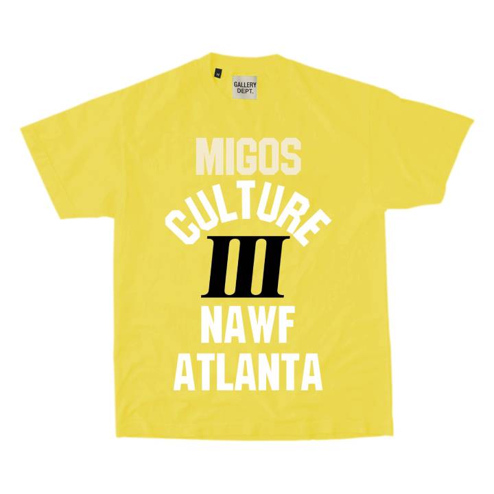 Migos x Gallery Dept. For Culture III YRN T-shirt Yellow - Official Gallery Dept