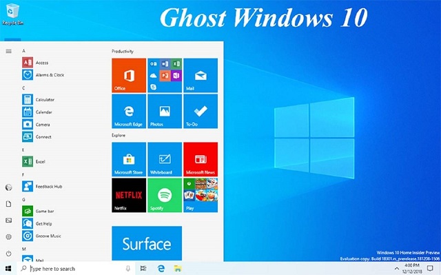 Hướng dẫn Ghost Win 10 phiên bản 64/32bit [ Đã Active ]