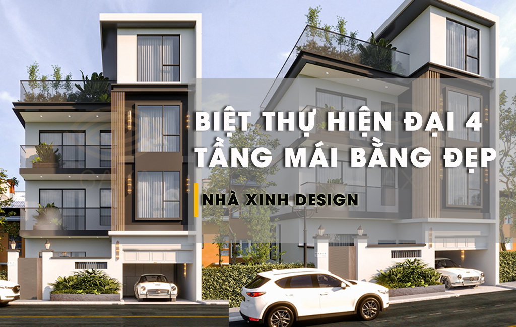 TOP 10+Mẫu Biệt Thự 4 Tầng Mái Bằng Hiện Đại Dẫn Đầu Xu Hướng Hiện Nay