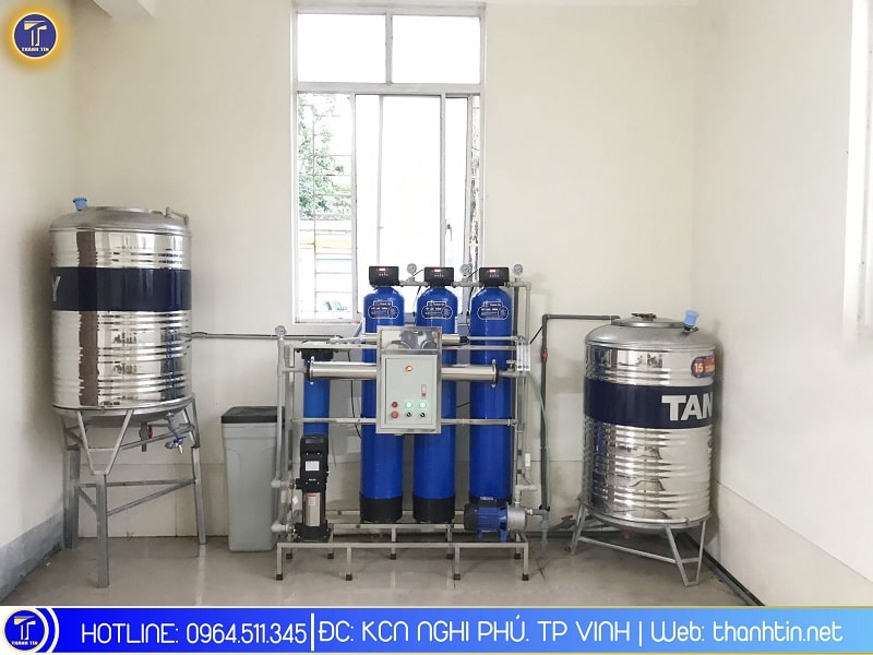Dự án hệ thống lọc nước tinh khiết RO 250l/h cho sở xây dựng Nghệ an