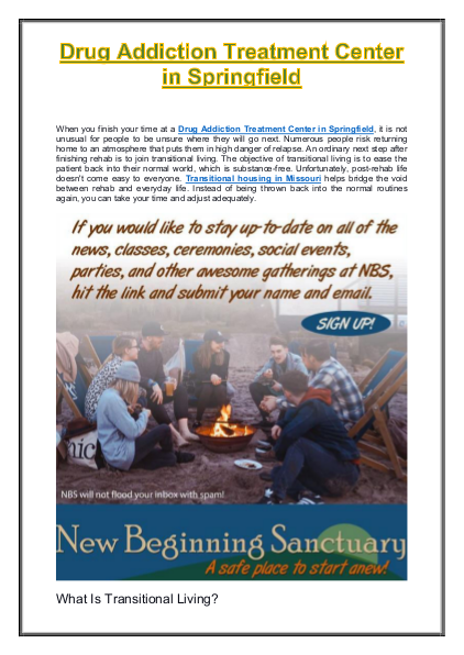 Drug Addiction Treatment Center in Springfield - New Beginning Sanctuary | edocr
