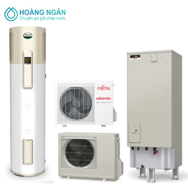 Hệ thống máy bơm nhiệt nước nóng heat pump, bình nước nóng bơm nhiệt nhập khẩu