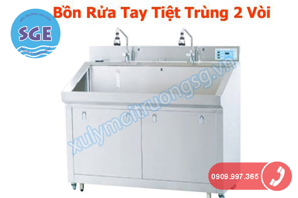 Bồn rửa tay tiệt trùng 2 vòi giá rẻ