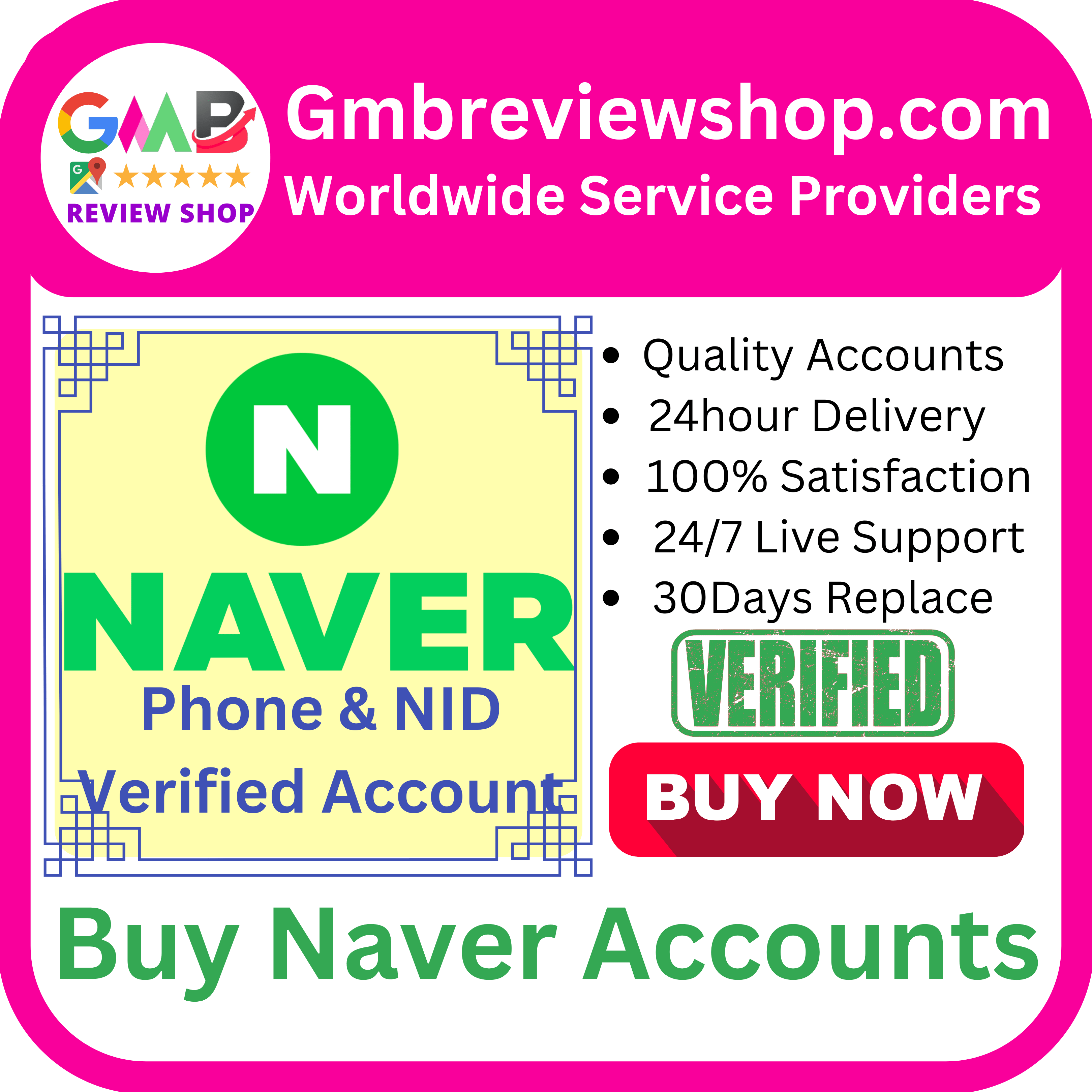 Buy Naver Accounts - 100% Korean Number Verified Accounts