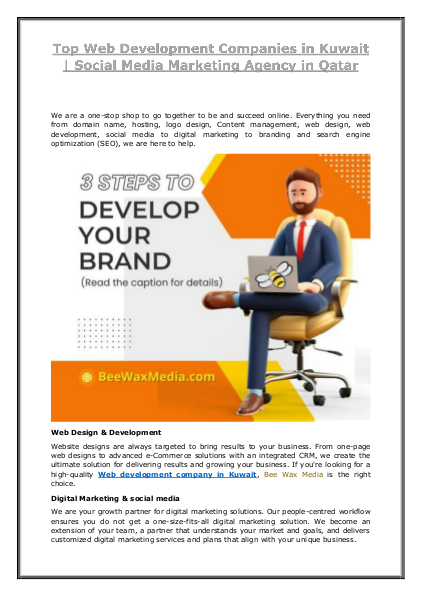 Top Web Development Companies in Kuwait - Social Media Marketing Agency in Qatar | edocr