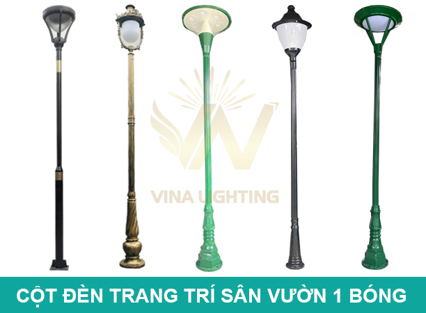 Cột đèn chiếu sáng sân vườn 1 bóng: Vina Lighting
