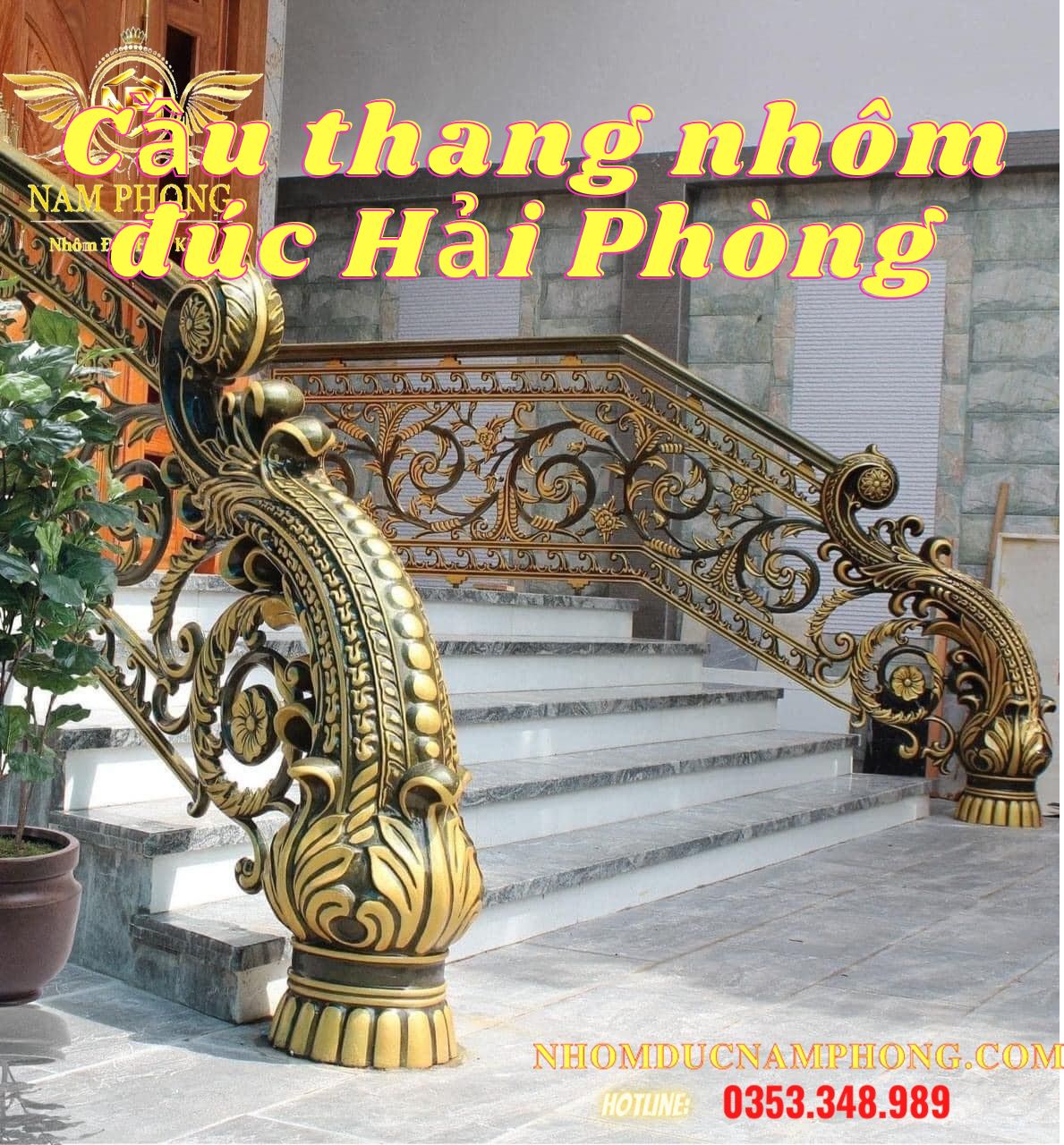 Cầu thang nhôm đúc Hải Phòng - Giá xưởng sản xuất