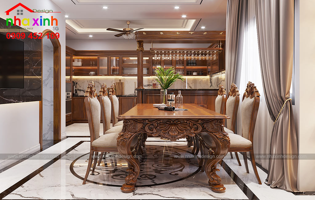 Nội Thất Phong Cách Cổ Điển Kết Hợp Với Chất Liệu Gỗ | Chị Hương