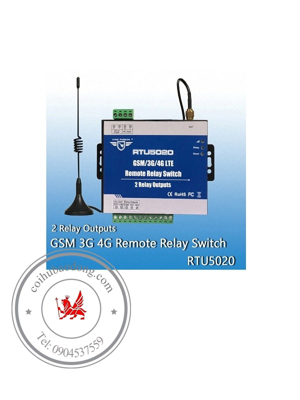 Bộ điều khiển từ xa RTU5020 qua sim điện thoại 2 kênh