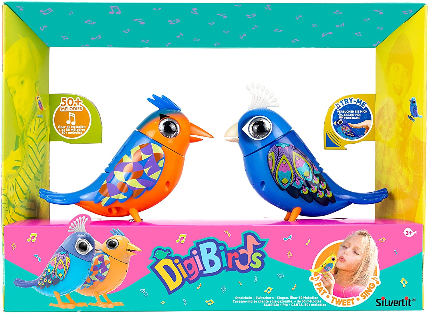 Digibirds Twin Pack - Interactive Tweeting and Singing Birds | Curiouskidzz