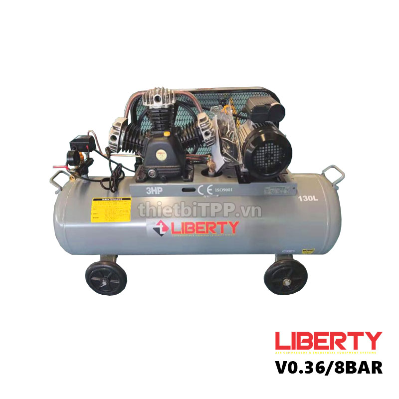 Máy nén khí piston Liberty 2 cấp 3HP bình chứa 130 lít V0.36/8BAR