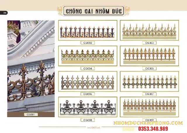 20+ mẫu chông gai nhôm đúc đẹp 2023