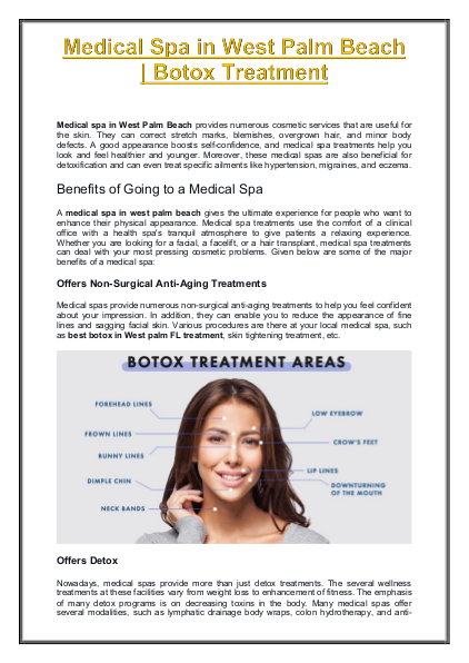 Medical Spa in West Palm Beach - Botox Treatment | edocr