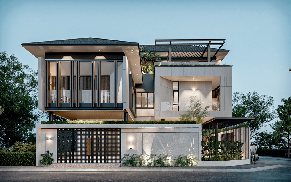 Một Mẫu Biệt Thự Hiện Đại Tone Màu Trắng Chủ Đạo Nổi Bật Kiến Trúc Tương Lai