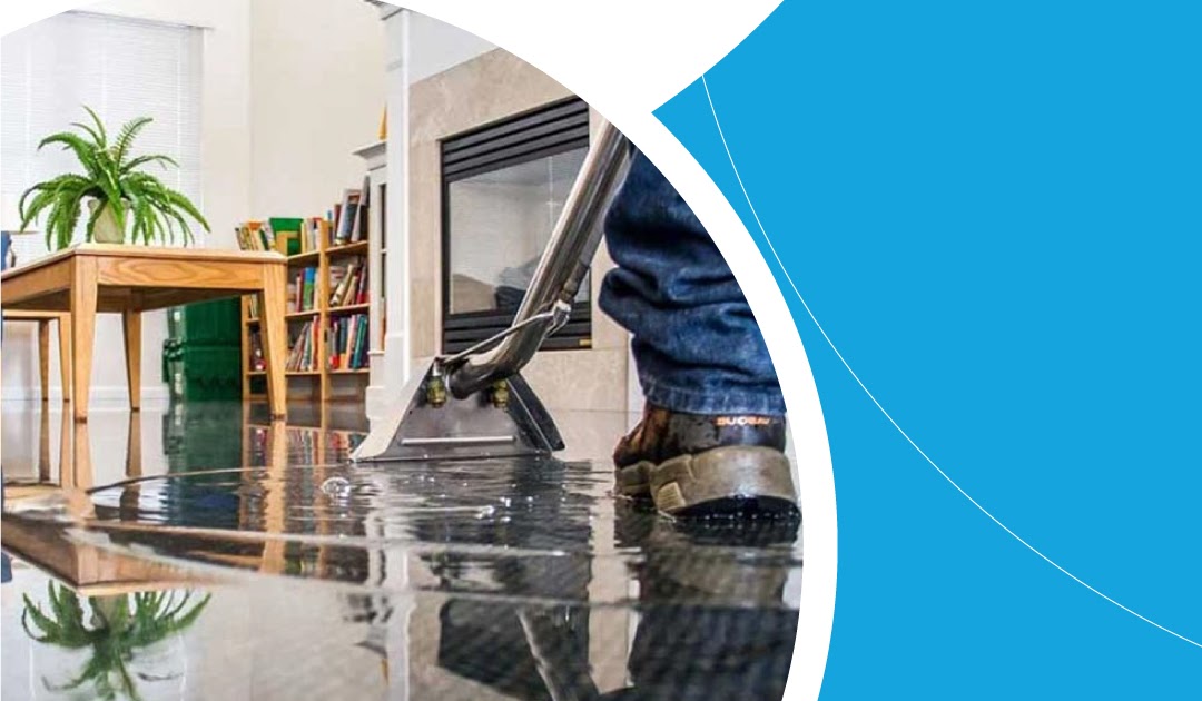 What are the four steps for a complete water damage restoration service?