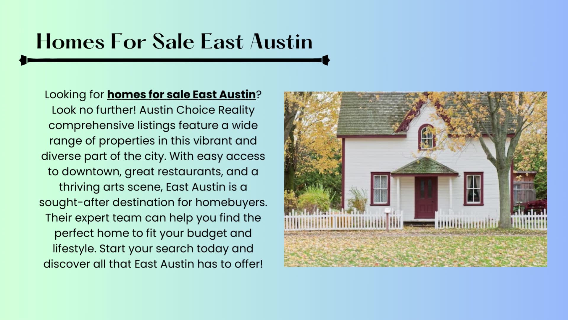 Homes For Sale East Austin