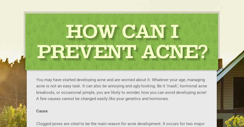 How can I prevent acne? | Smore Newsletters