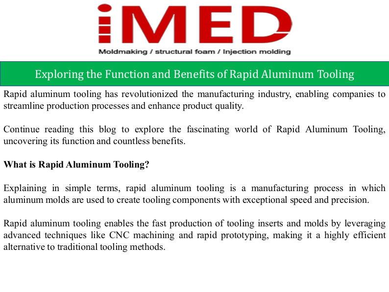 Exploring the Function and Benefits of Rapid Aluminum Tooling