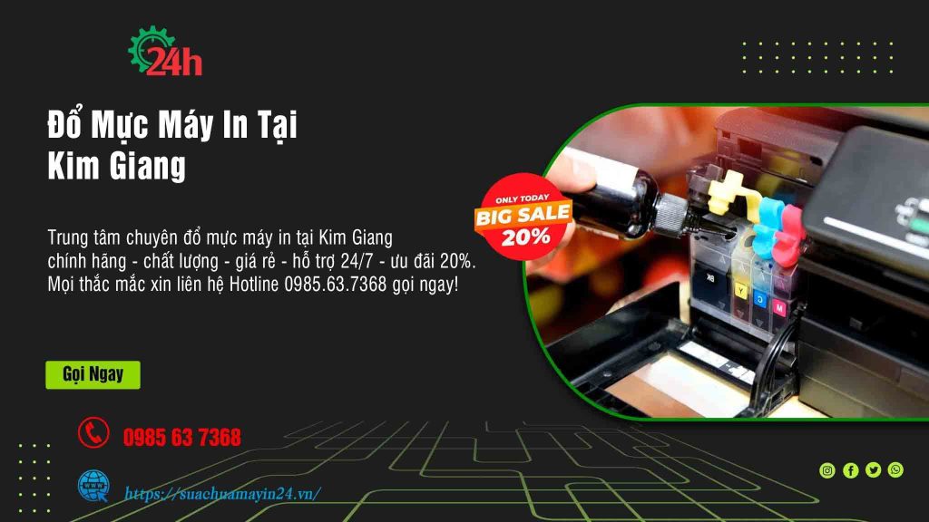 Đổ Mực Máy In Tại Kim Giang - Chất Lượng - Ưu Đãi 20%